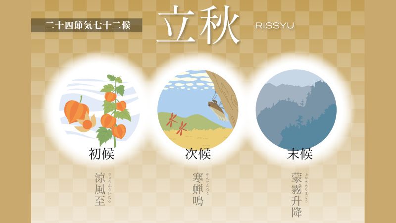 立秋の中の七十二候を紹介