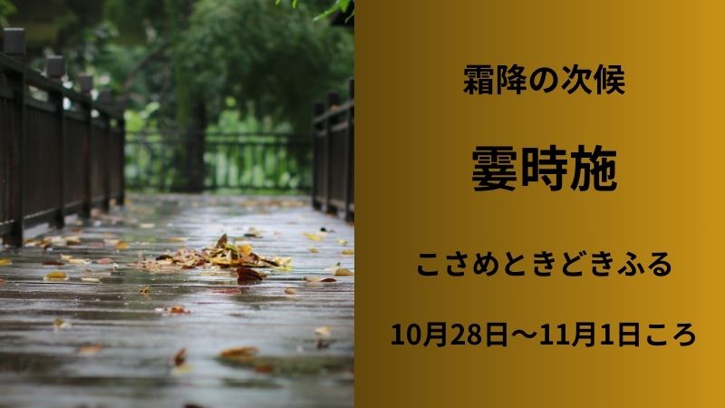 霜降の次候 霎時施 10月28日～11月1日ころ